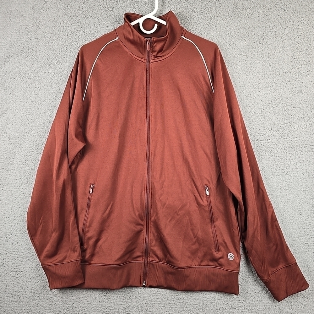 Solaris Men's Active Stand Collar Long Sleeve Track Suit Warm Up Jacket XLT